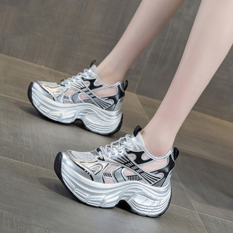 Women Shoes For Walking - 8cm Hidden Height Increasing Platform Sneakers