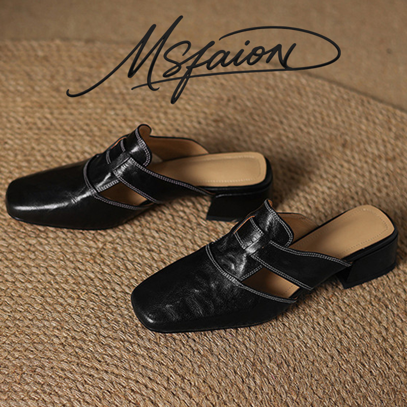 Women'S Shoes Hands Free - Genuine Sheepskin Mules 2026 New Women