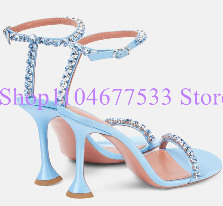 Blue Color Crystal Lady Sandal - Women'S Shoes Navy Blue avis et prix