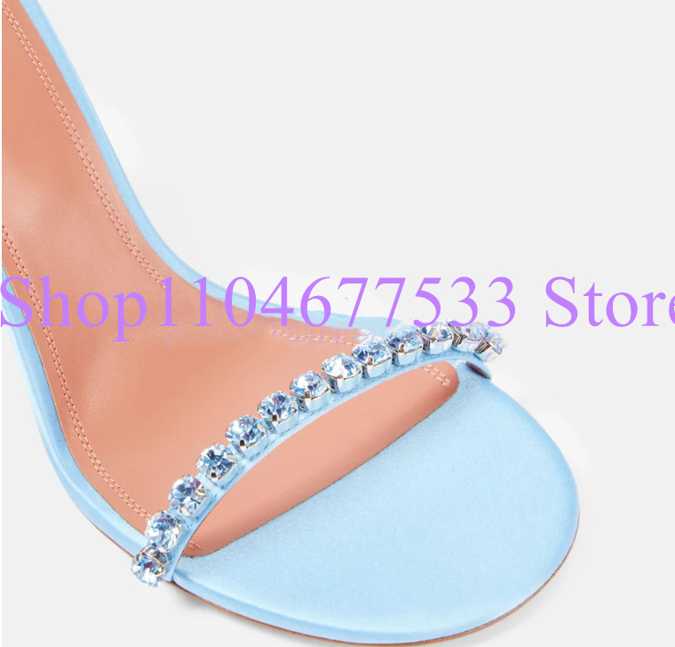 Blue Color Crystal Lady Sandal - Women'S Shoes Navy Blue avis et prix
