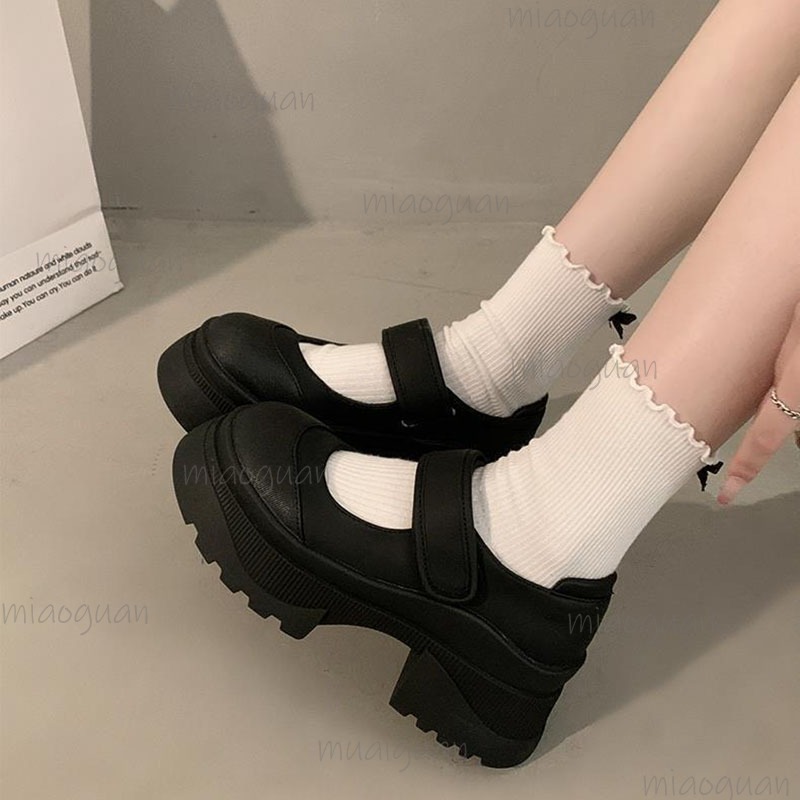 Black Retro Heightening Thick  - Women'S Shoes Loafers Black avis et prix
