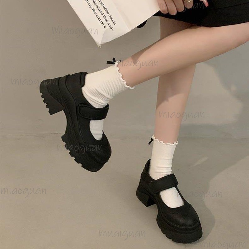 Black Retro Heightening Thick  - Women'S Shoes Loafers Black avis et prix
