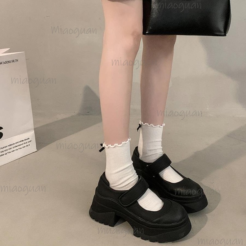 Black Retro Heightening Thick  - Women'S Shoes Loafers Black avis et prix