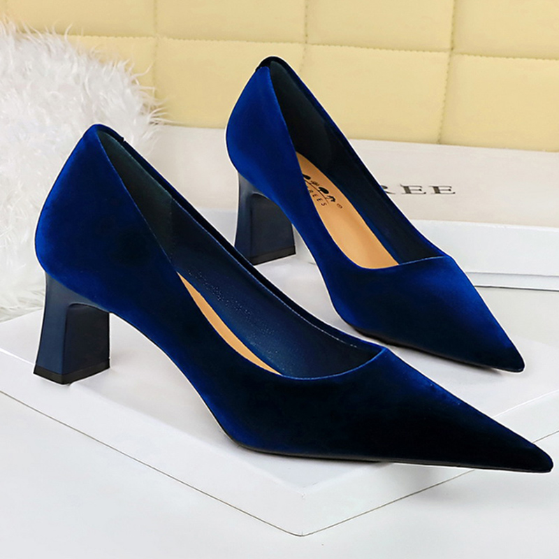 Women New Glam Velvet  6cm Hig - Women'S Shoes Navy Blue avis et prix