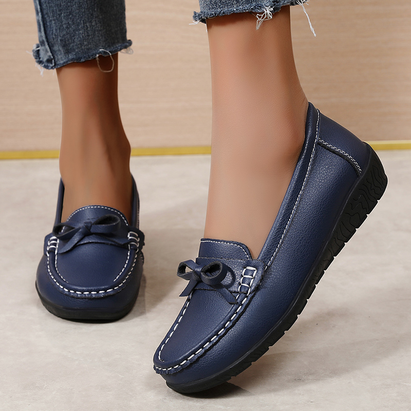 Genuine Leather Women Flats Fa - Women'S Shoes Loafers Black avis et prix
