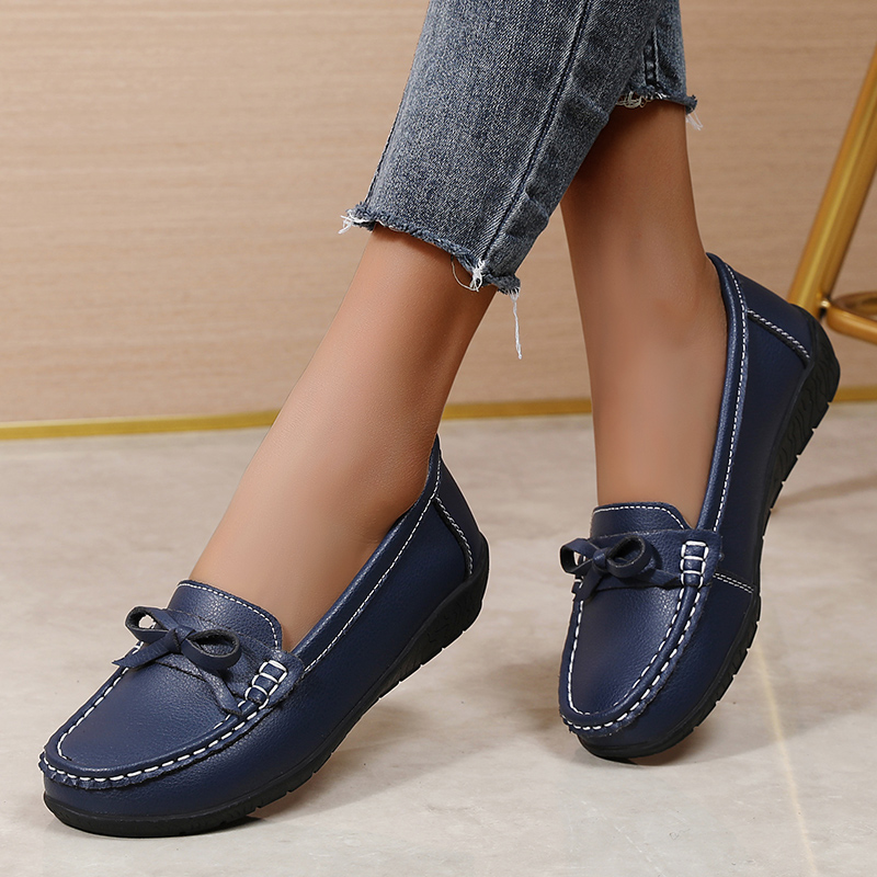 Genuine Leather Women Flats Fa - Women'S Shoes Loafers Black avis et prix
