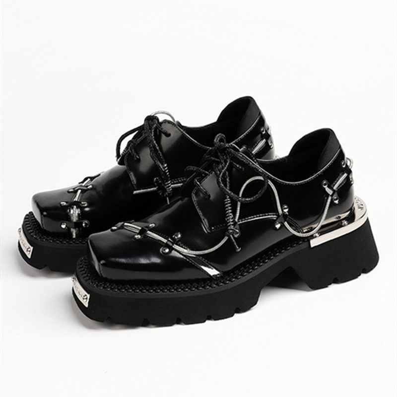 Luxury Metal Chain Decoration  - Women'S Shoes Loafers Black avis et prix