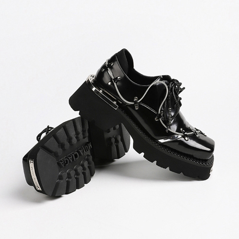 Luxury Metal Chain Decoration  - Women'S Shoes Loafers Black avis et prix