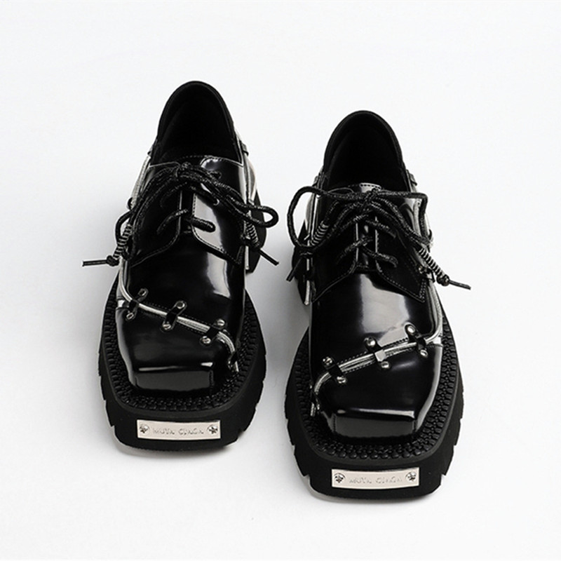 Luxury Metal Chain Decoration  - Women'S Shoes Loafers Black avis et prix