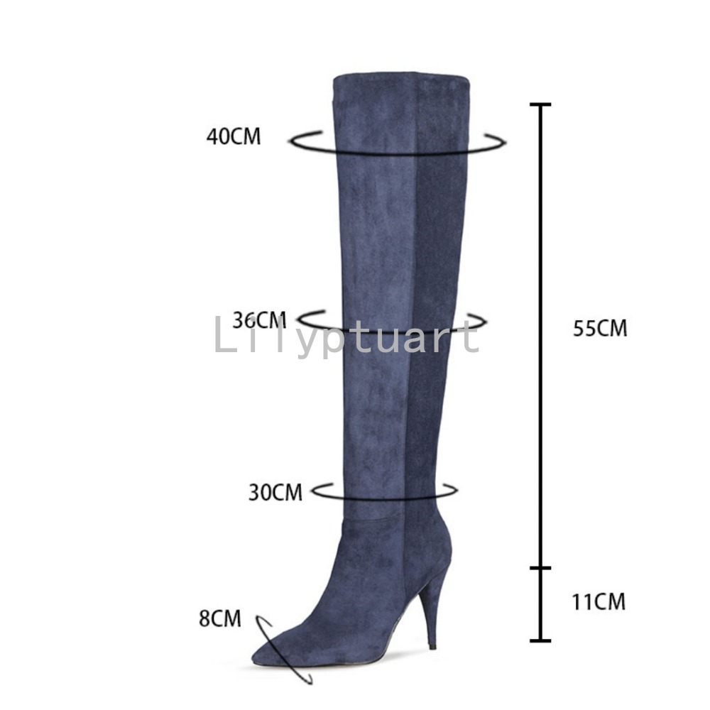 Women's Blue Suede Slouchy Kne - Women'S Shoes Navy Blue avis et prix