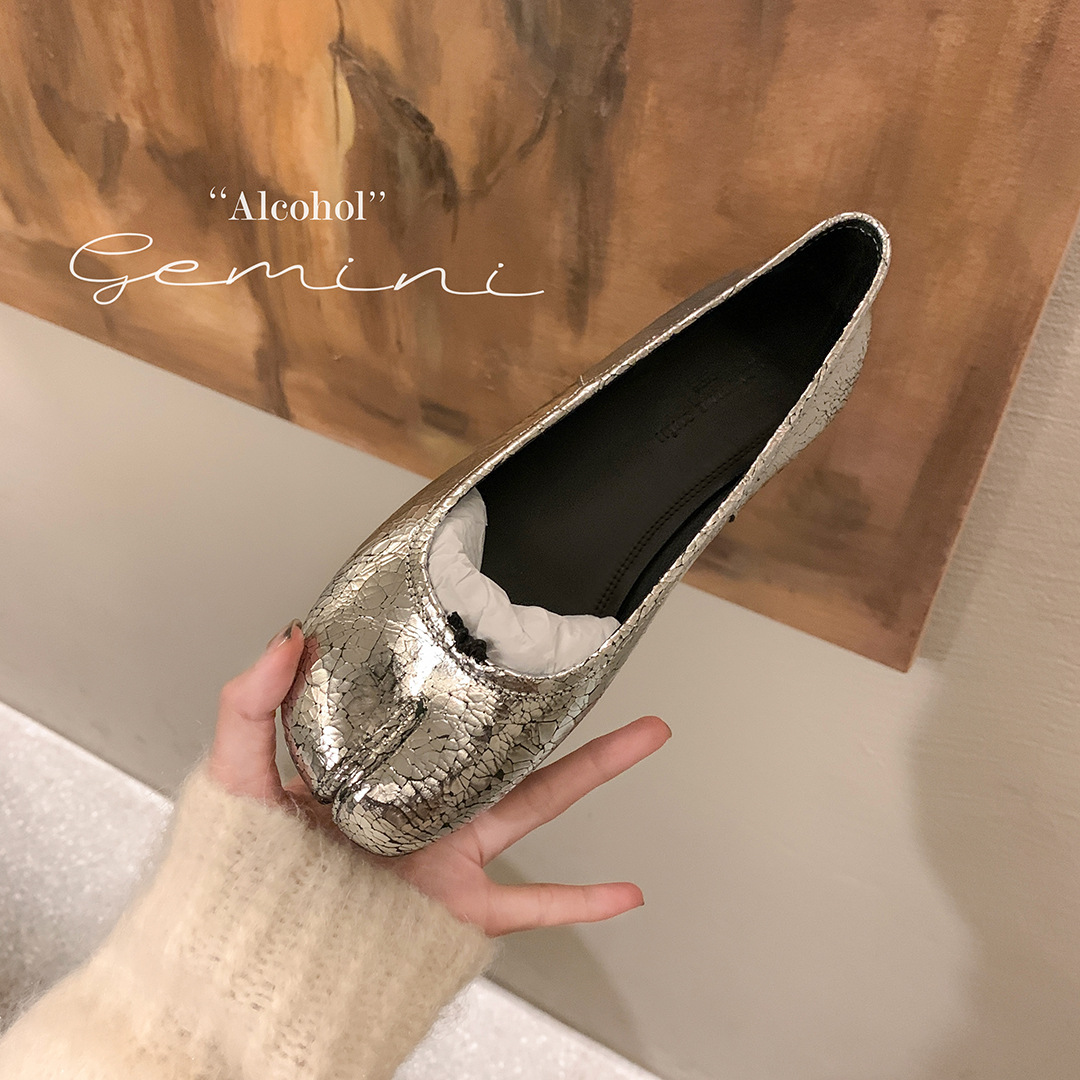 Black Ballets Flats Split Toe  - Women'S Shoes Loafers Black avis et prix