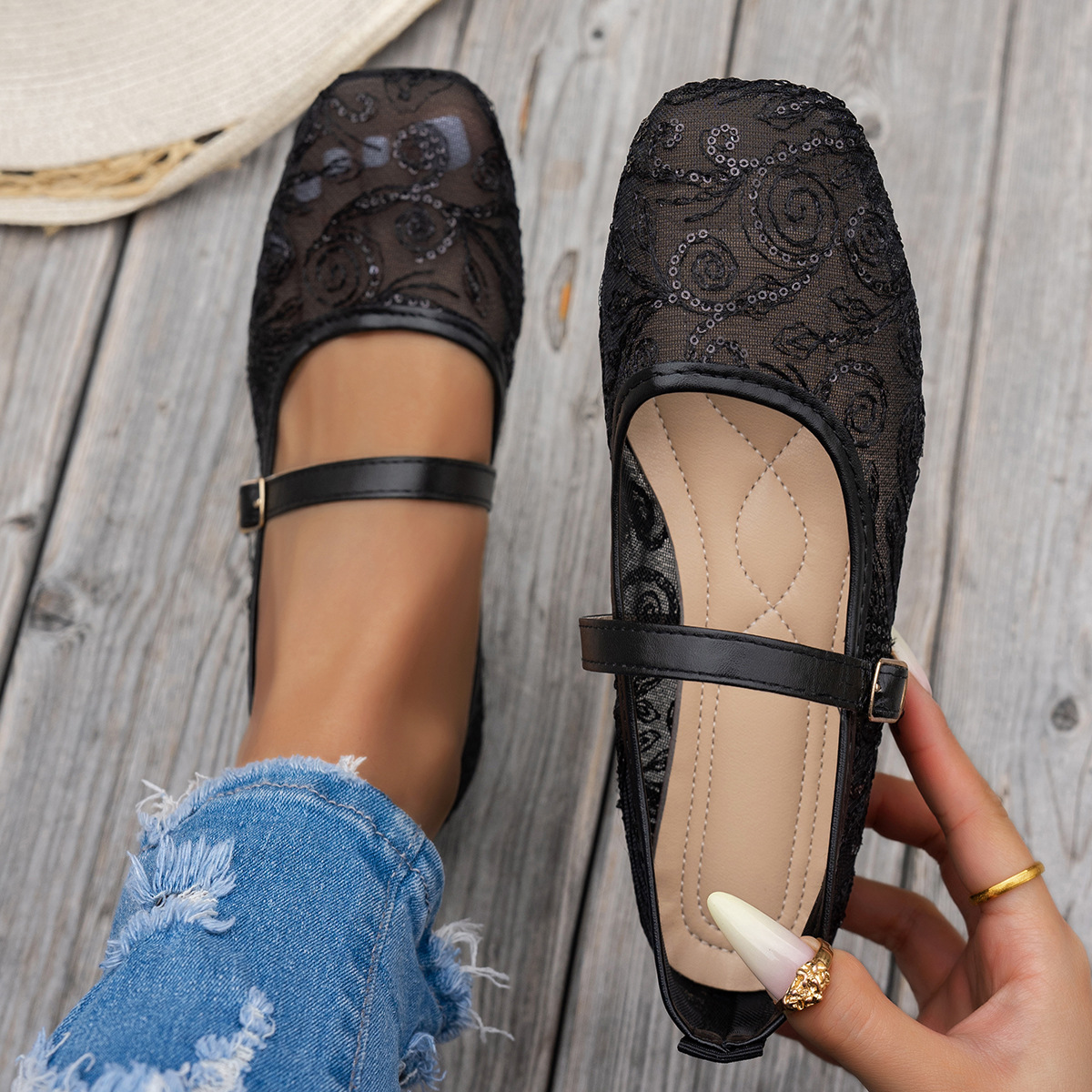 Women's New Summer Large Size  - Women'S Shoes Loafers Black avis et prix