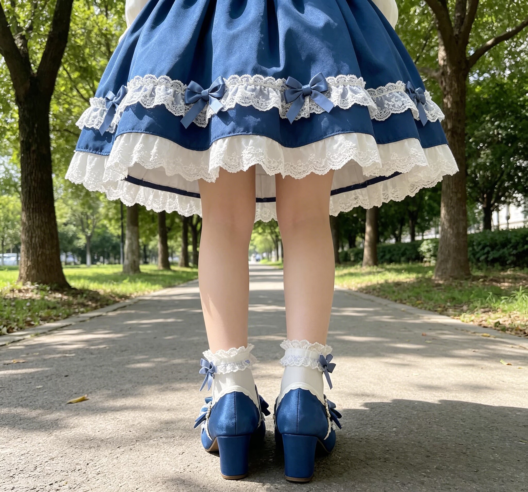 Navy Blue Satin Mary Jane Shoe - Women'S Shoes Navy Blue avis et prix