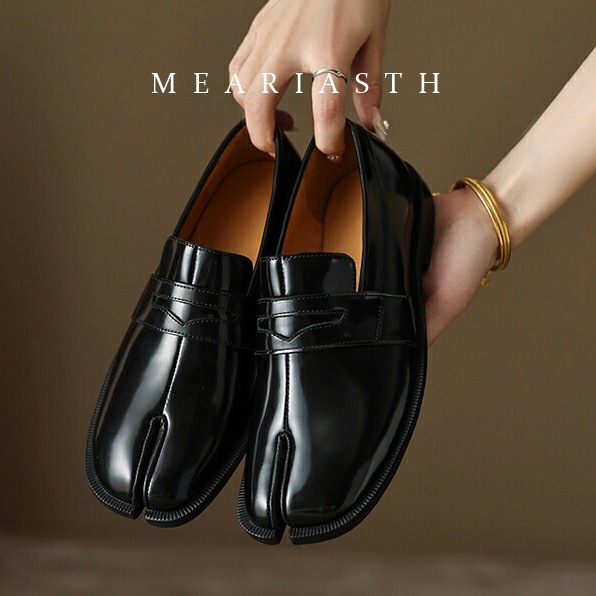 black Tabi Shoes Split Toe Pat - Women'S Shoes Loafers Black avis et prix