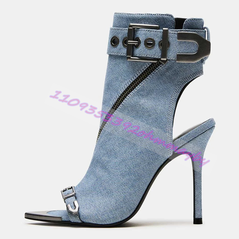 Summer Blue Denim Pointed-Toe  - Women'S Shoes Navy Blue avis et prix