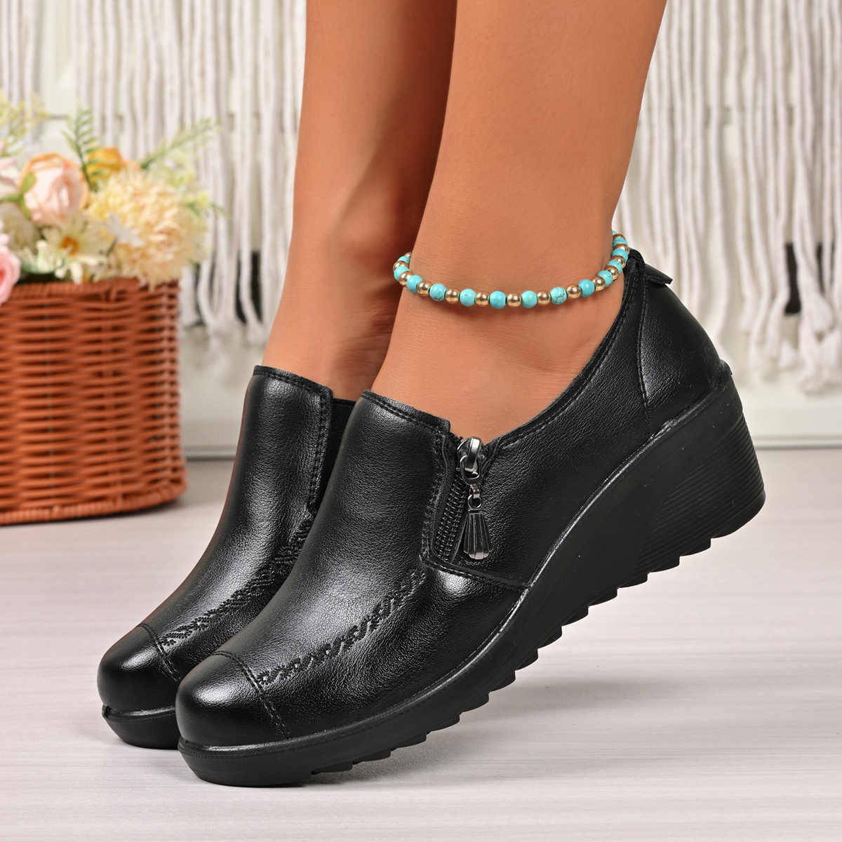 Women Genuine Leather Shoes Sp - Women'S Shoes Loafers Black avis et prix