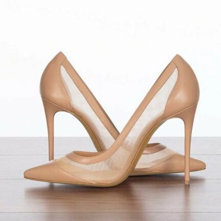 Sexy Nude Pink Black Suede Mes - Women'S Shoes In Size 12 avis et prix