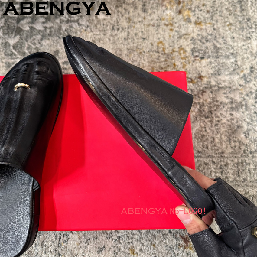 Black Real Leather Wrap Toe lo - Women'S Shoes Loafers Black avis et prix