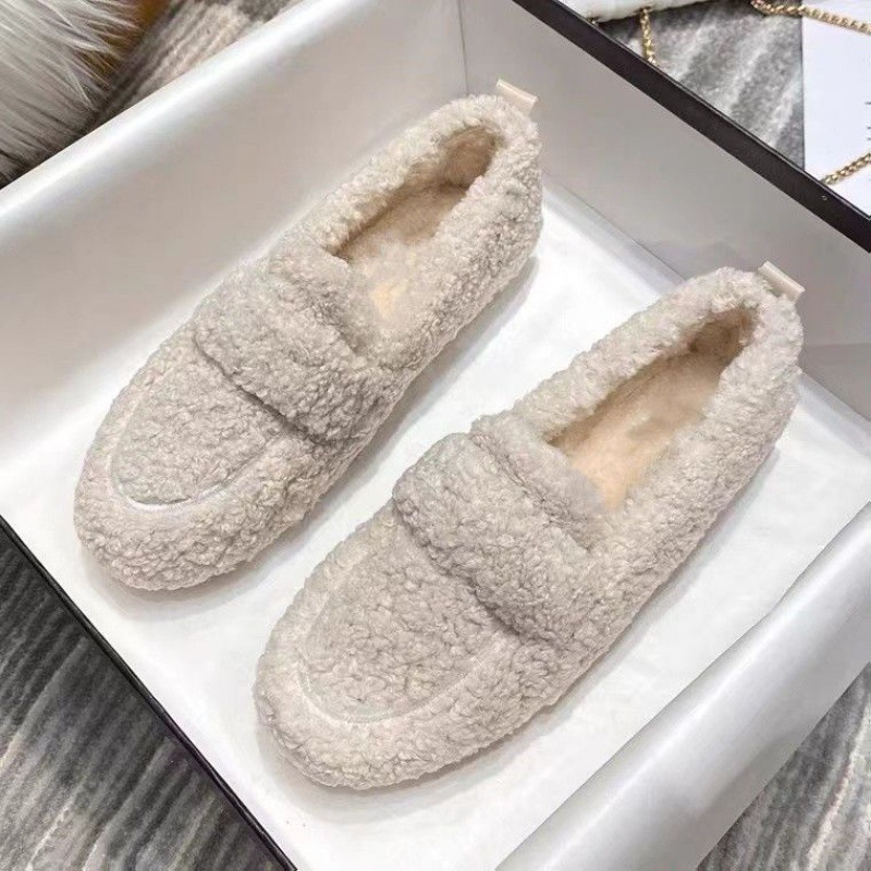 Women's Thick Sole Furry Shoes - Women'S Shoes Loafers Black avis et prix