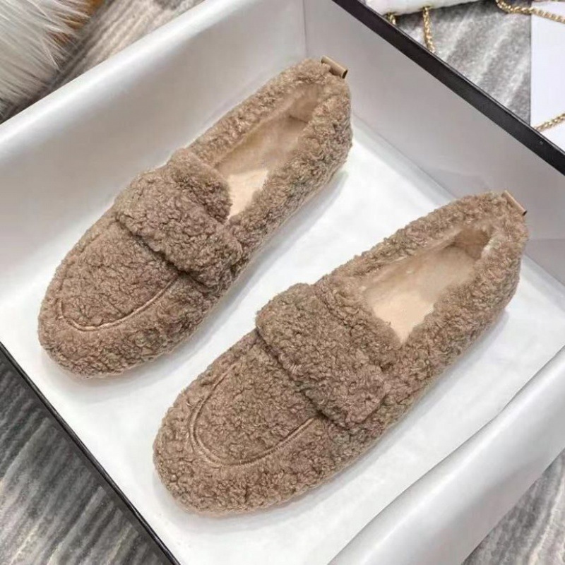 Women's Thick Sole Furry Shoes - Women'S Shoes Loafers Black avis et prix