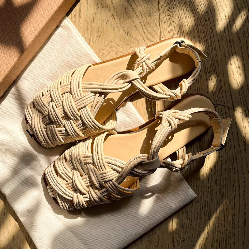 Vintage Hand-woven Flat-bottom - Women'S Shoes Hands Free avis et prix
