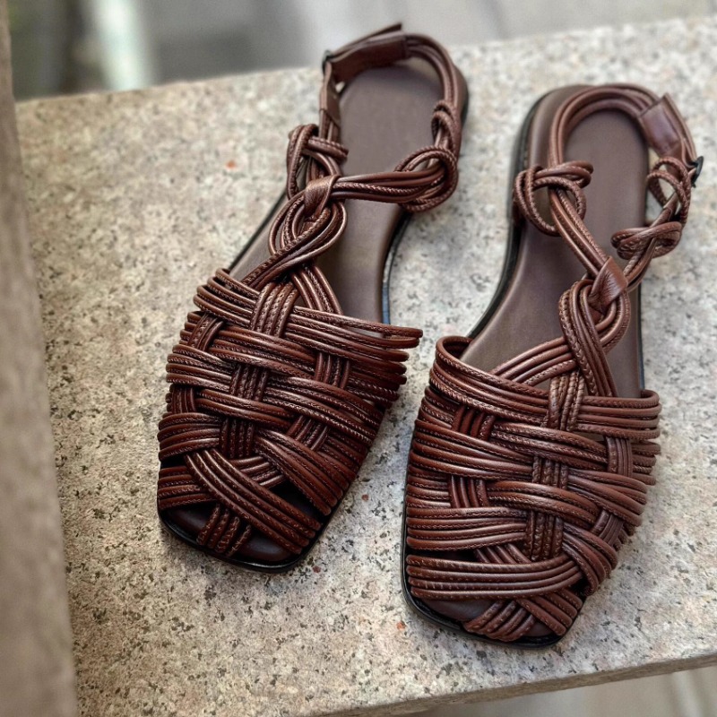 Vintage Hand-woven Flat-bottom - Women'S Shoes Hands Free avis et prix
